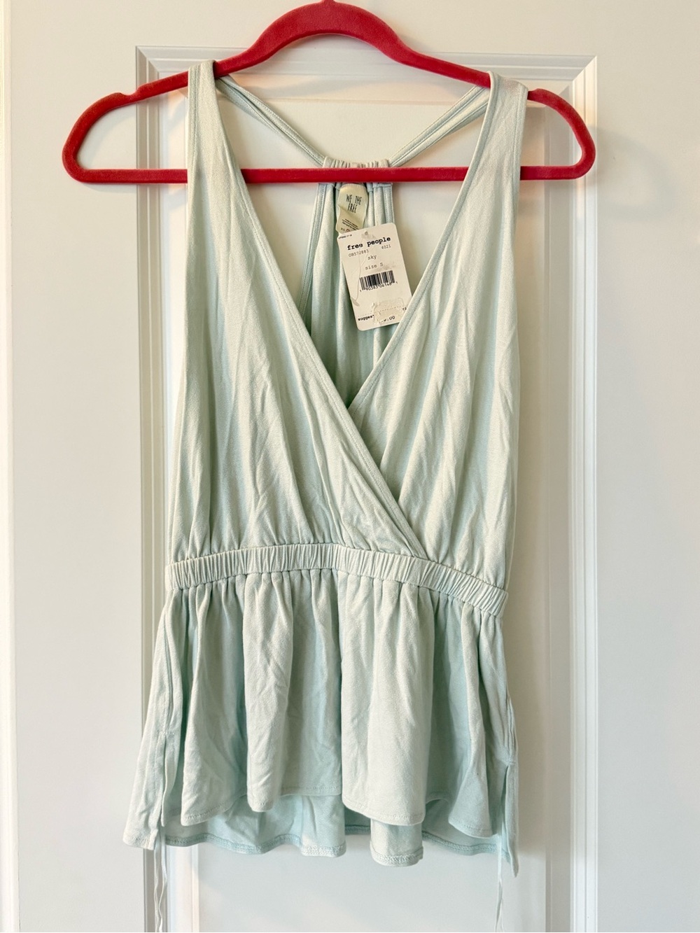 NWT free people sky blue tank top wrap, Small